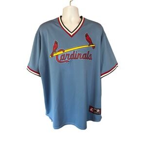 NWT!!  Majestic Cooperstown Collection St. Louis Cardinals Jersey 2XL Light Blue
